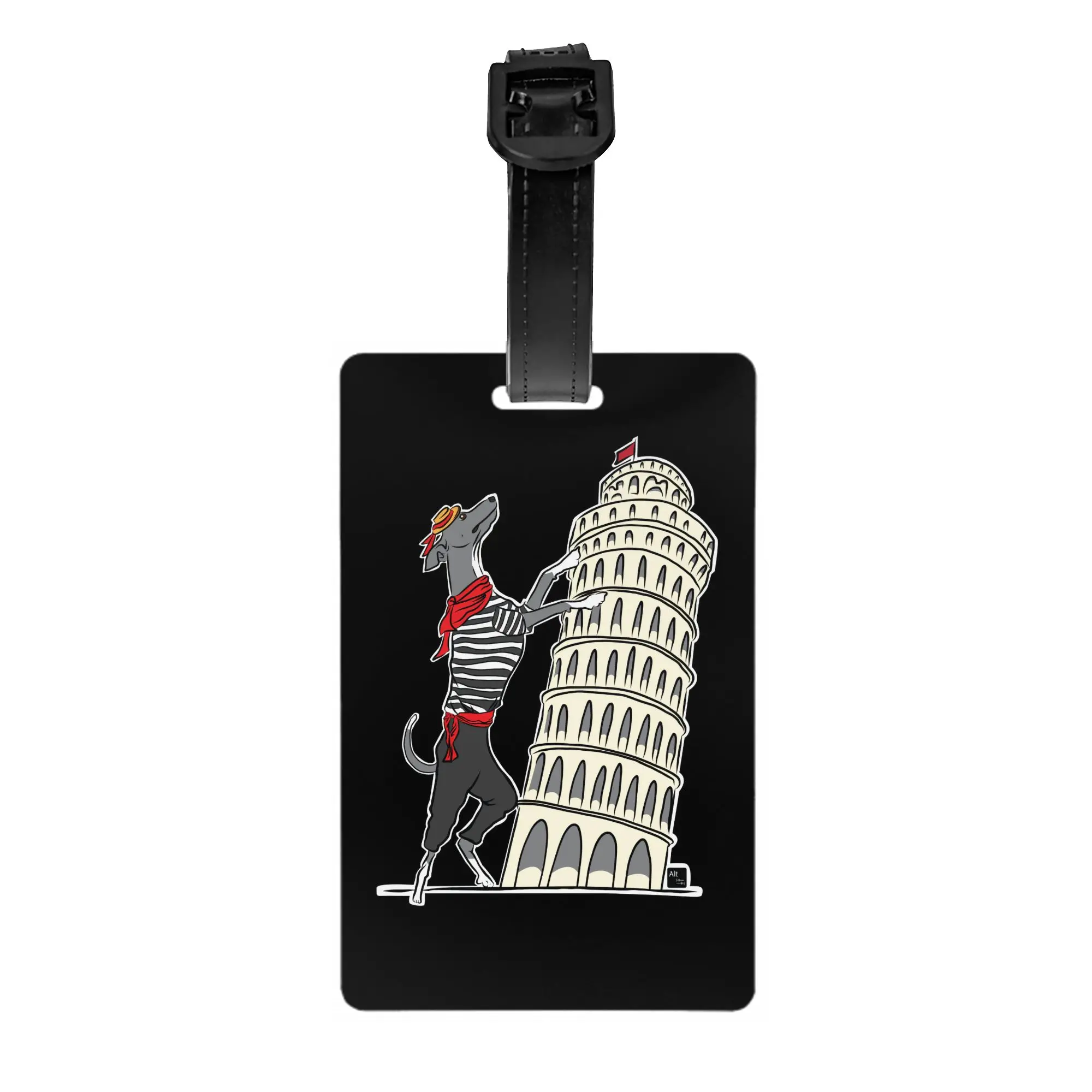 

Custom Italian Greyhound Tourist Luggage Tag With Name Card Pet Dog Lover Privacy Cover ID Label for Travel Bag Suitcase