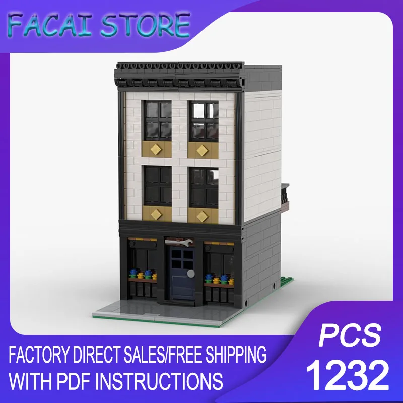 

City Street View Moc Building Bricks Modular Hardware Store Model Technology Blocks Christmas DIY Toy Construction Gifts