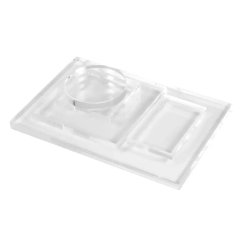 2026 + 5 قطعة ختم واضح كتلة الاكريليك مجموعة ل شفافة الاكريليك ختم الوسادة DIY بها بنفسك سكرابوكينغ واضح الاكريليك عرض الناهض تقف