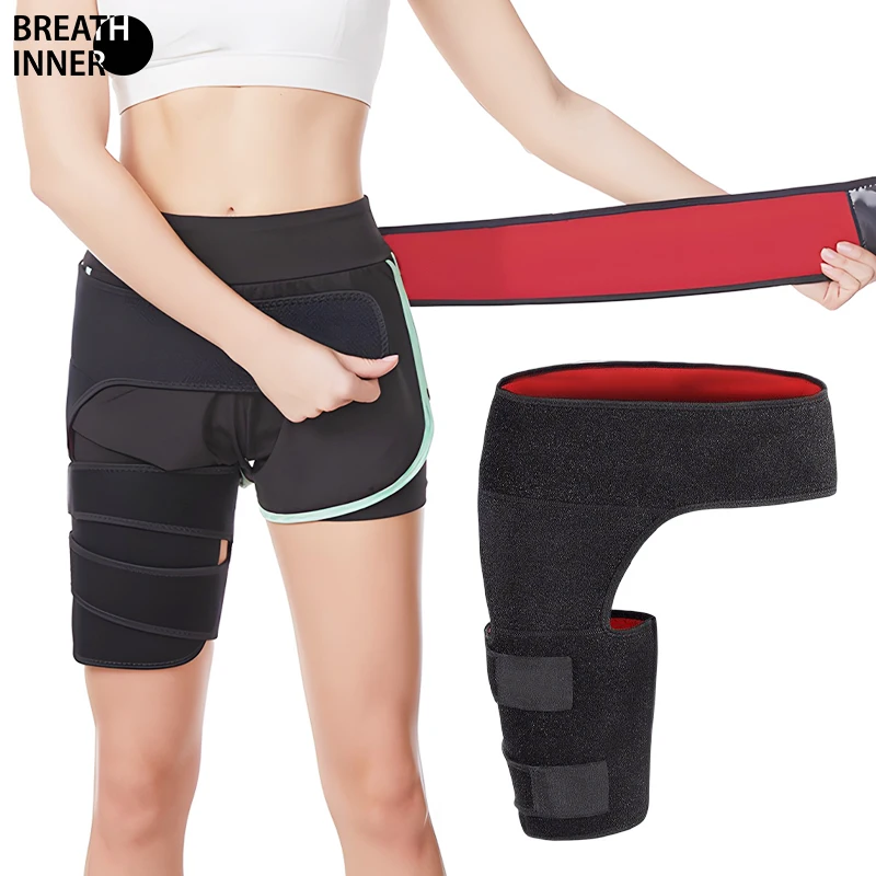 

Hip Support Brace, Adjustable Thigh Brace Support, Thigh Leg Compression Support Wrap Sleeve, Unisex Breathable Non-Slip Sleeve