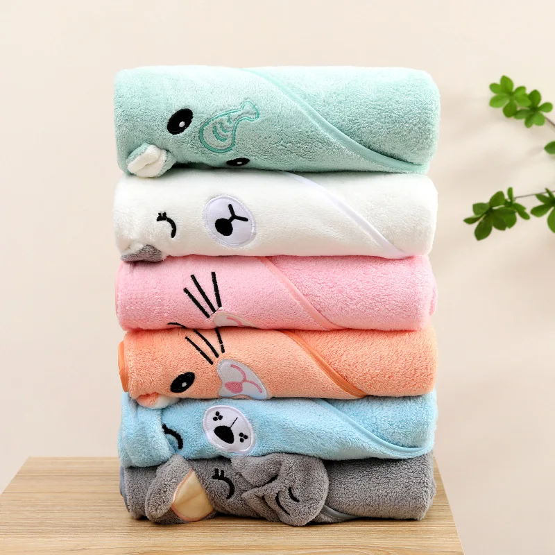 Cartoon Animal Baby Bath Towels Soft Absorbent Towel Blanket Toddler Bathrobe Warm Sleeping Swaddle Wrap for Boys Girls