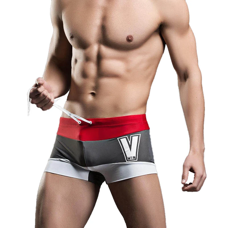 Color Block Men's Boxer Spa Swim Shorts Trunks Male Swimwear Badehose Herren Swimming Accessories