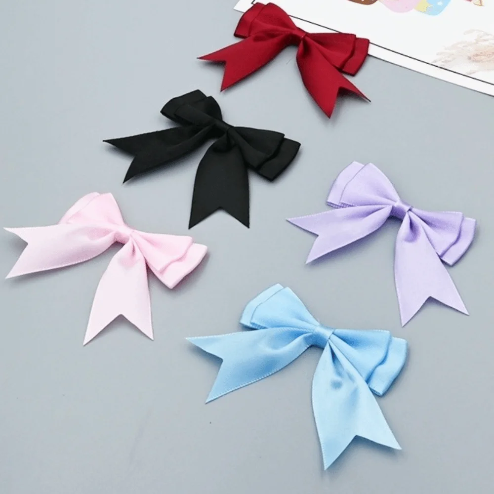 10Pcs New Colorful Satin Double Layer Ribbon Bow Handmade DIY Crafts Ribbon Bow Patches Satin Bow Patch Sewing Decoration