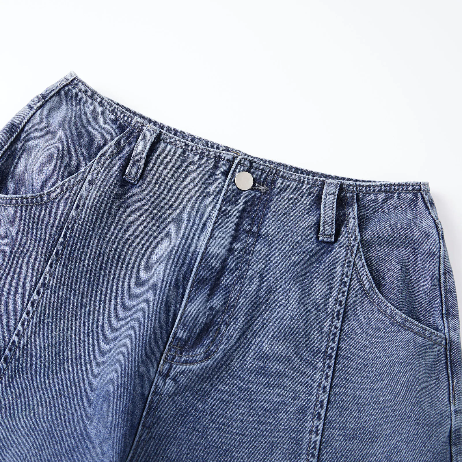 

Женские джинсы с высокой талией, повседневные, широкие, прямые, однотонные, джинсовые брюки с карманами