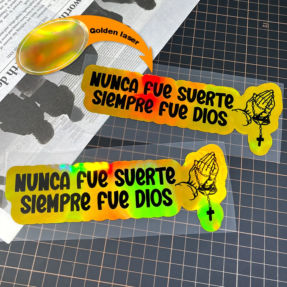 

Наклейки на автомобиль с испанскими текстами, молитвенными жестами и крестами, подходящие для треугольных элементов автомобиля, с надписью "Никогда не расстраивайся, всё от Бога".