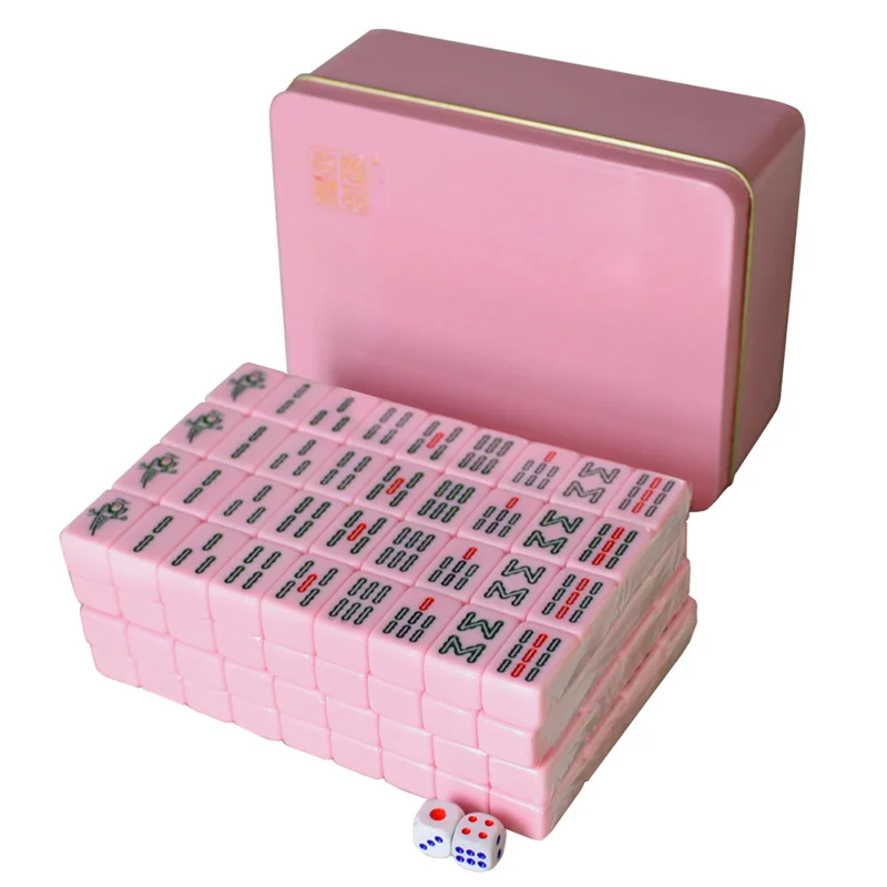 Hot Mini Portable Mahjong 20mm High Quality colorful 144pcs mahjong tiles Chinese travel Funny Family Table Board Game box MJ22