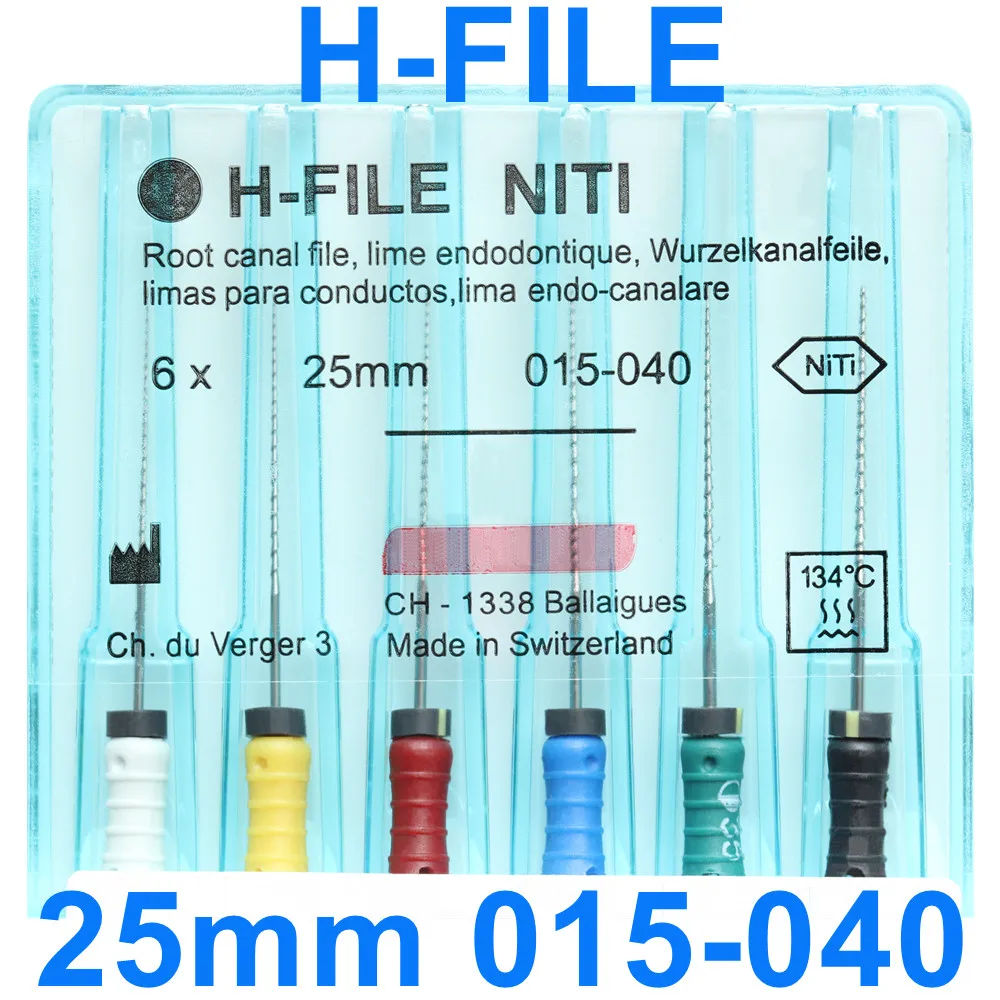 5 عبوات من ملفات K-FILE H-FILE K-REAMER NiTi المرنة لقناة الجذر إندو K ملفات اللبية والنيكل والتيتانيوم لطب الأسنان للاستخدام اليدوي