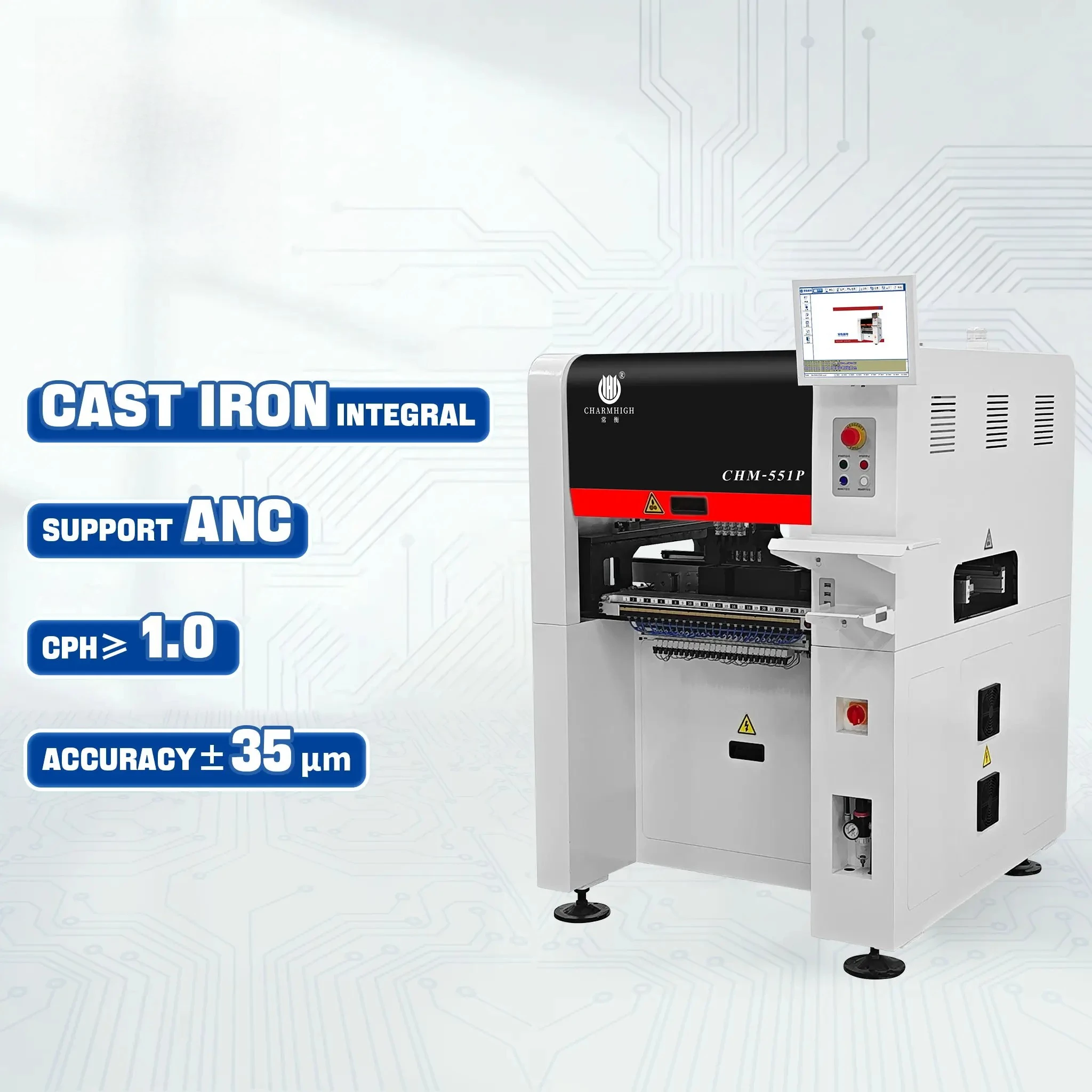Charmhigh CHM-551P Automatic Nozzle Change High Accuracy SMT Pick and Place Machine for PCB LED SMD
