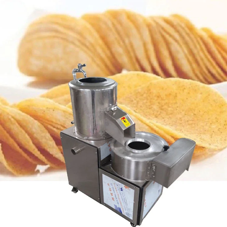 Small sweet potato chips cleaning and cutting machine French potato peeling and slicing machine