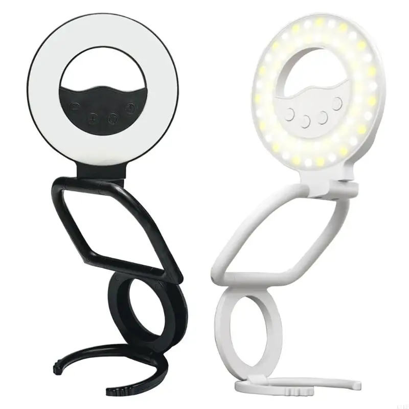 Phone Light with Kickstand for Phone 16 15 14 13 Rechargeable Selfie Vlog Live Streaming Rings Light Foldable K1KF