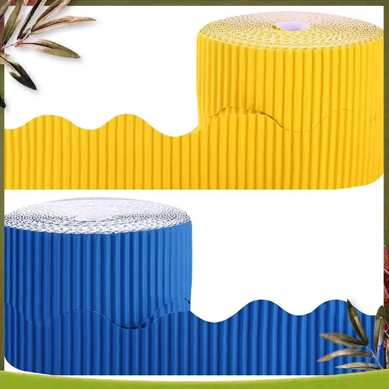 Picture 6: New-4 Rolls Bulletin Board Borders Scalloped Border Decoration Background Paper For Decorative Borders (Yellow And Blue)
