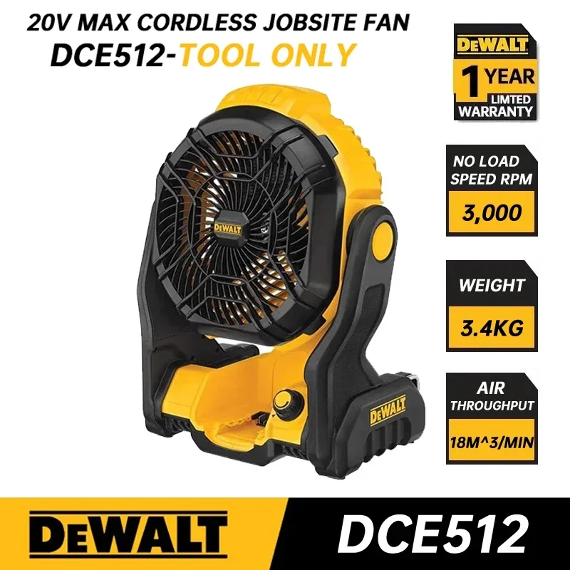 

DEWALT DCE512 Portable Cordless Jobsite Fan Bare Tool 20V MAX Lithium Power Tool Outdoor Camping Fan For Outdoor DCE512N