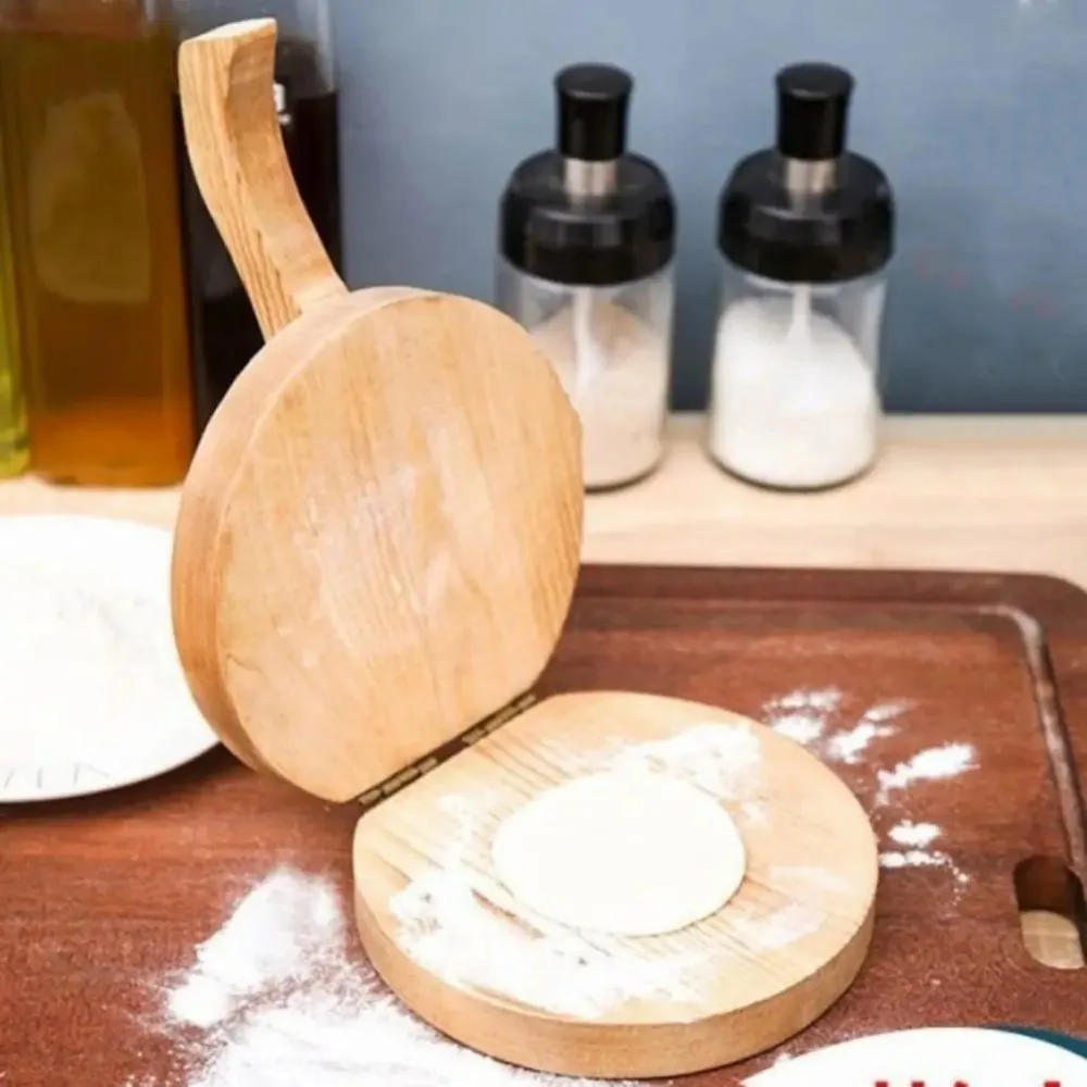 Prensa Manual de Madera para Masa de Empanadillas, Redonda, Ergonómica, Ahorra Esfuerzo, para Hacer Empanadillas y Panqueques
