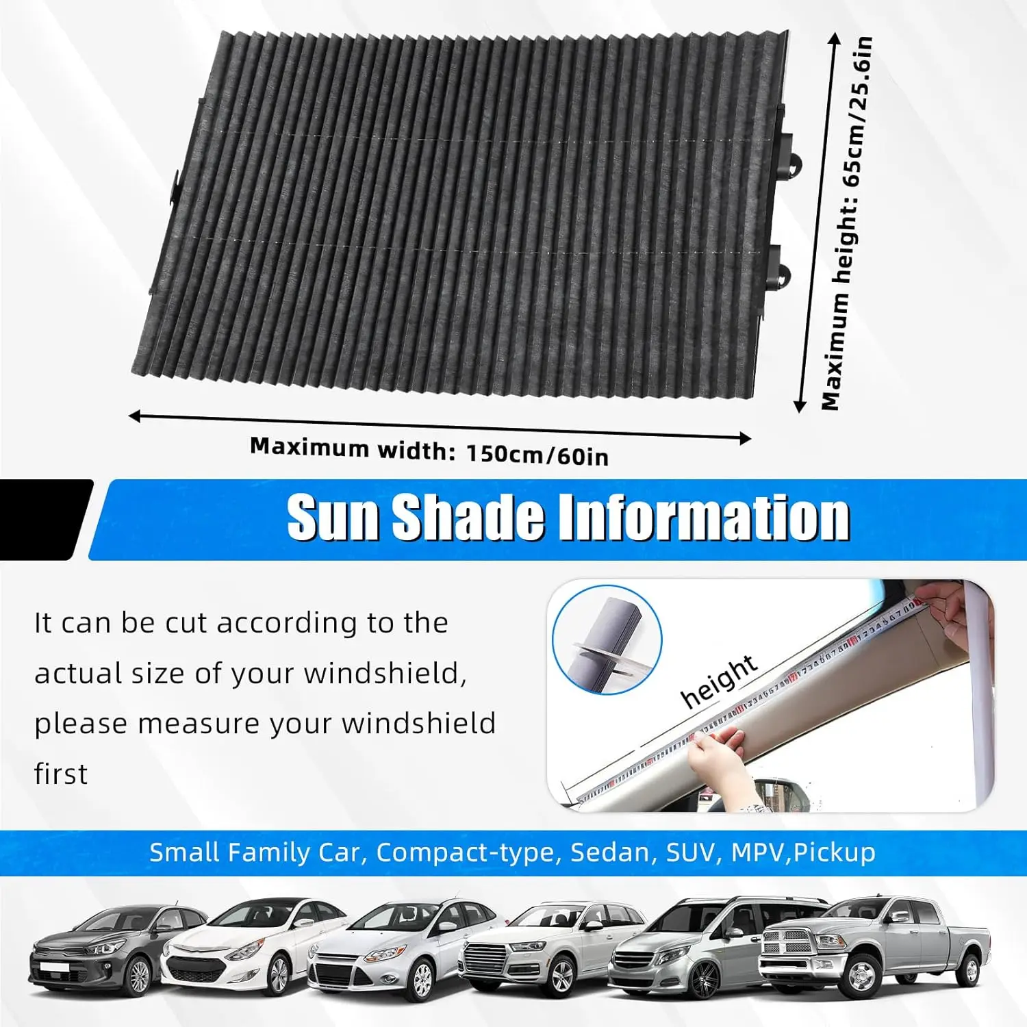 2-Pack Retractable Car Sun Shades, Blocks 99% UV, Fits Most Cars, Easy Foldable for Cool Interior Protection