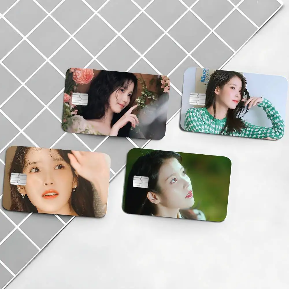 Korean singer IUs Game Anime Sticker Film Skin Cover Case for Small Large No Chip Debit Credit Card Front Side