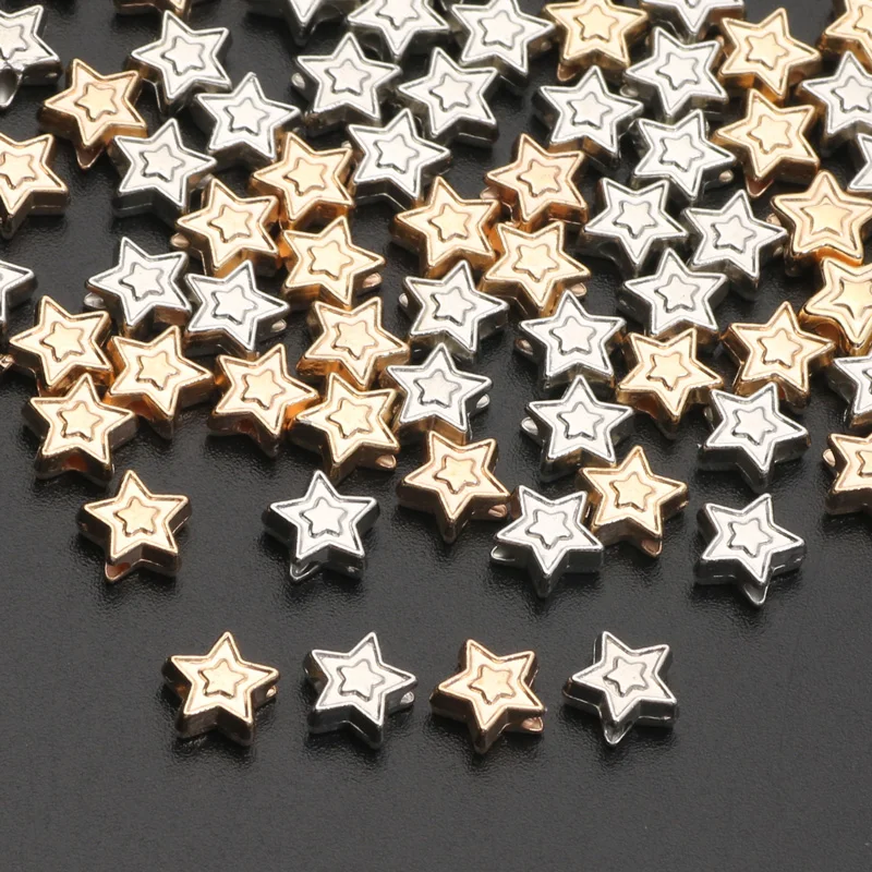 Charms Flower Ring Faceted Flat Round Star Acrylic Beads 100pcs Acrylic CCB Spacer Beads For Jewelry Making DIY Jewelry Supplies