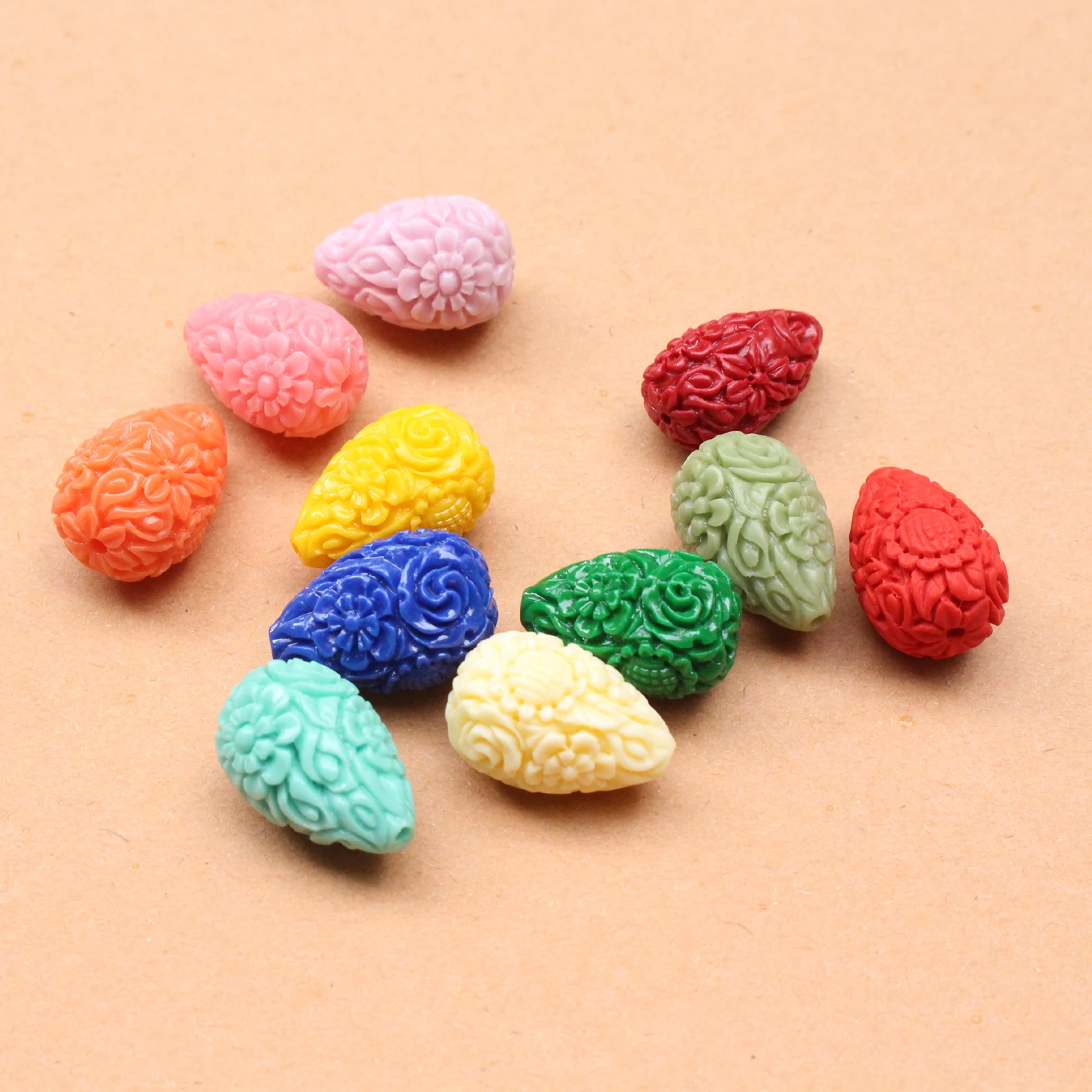 10 teile/los 27mm 33mm 40mm Korallen perlen Große Korallen Blume perlen Drop Form Cabochon Mix farbe für schmuck machen – Detail 13