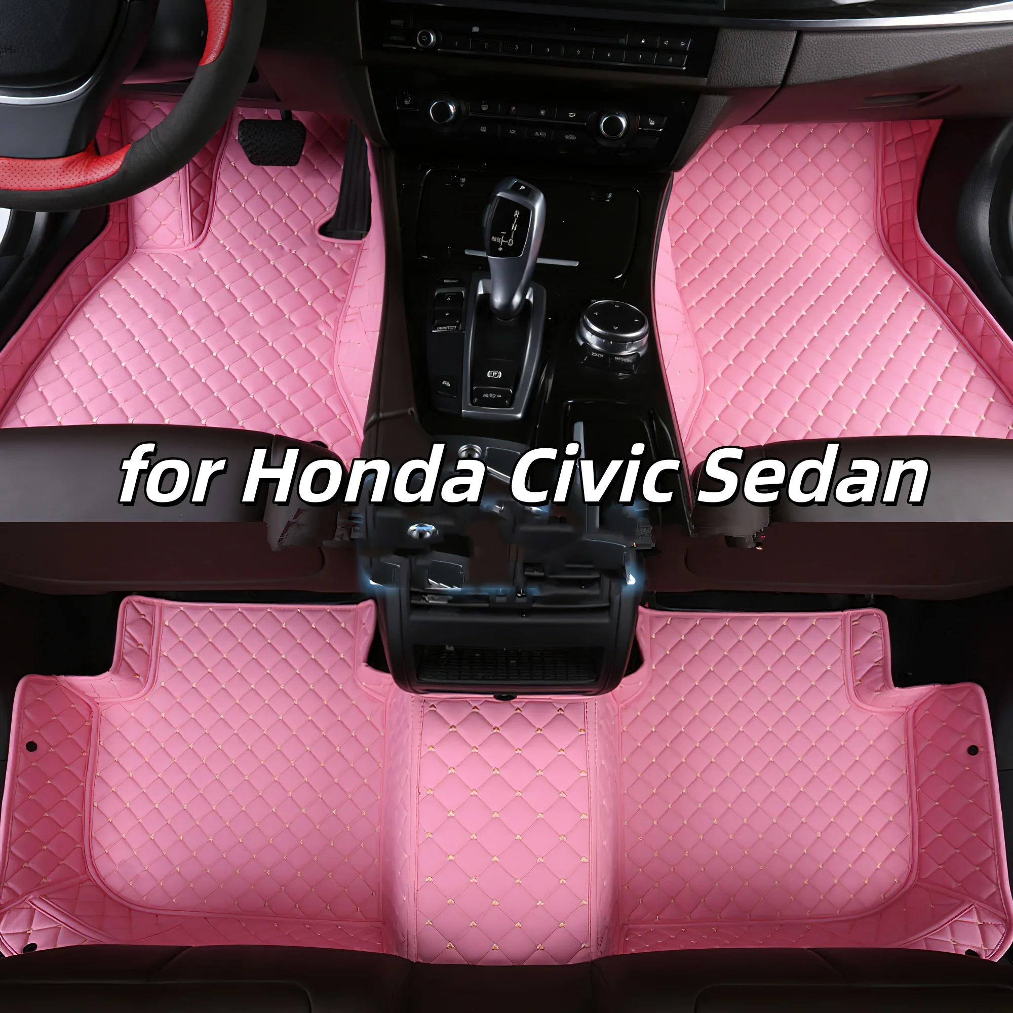 

Accessories car floor leather mats fits for Honda Civic Sedan 2022 2023 2024 2025 vehicle full set carpet pads