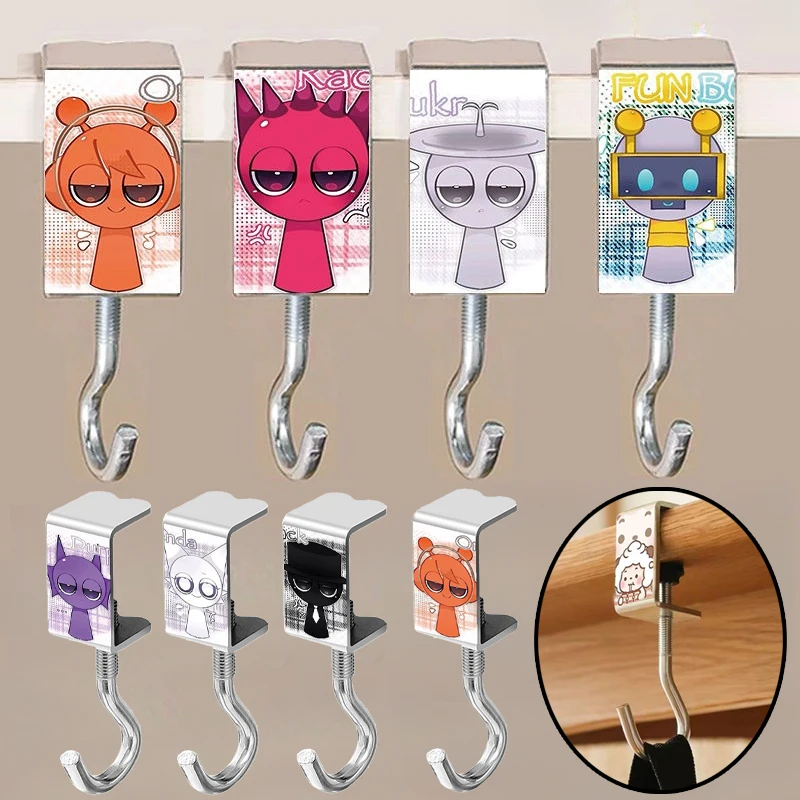 

Настольные крючки Sprunki Anime Kawaii Cartoon ‌ Орен ‌ Крючки для рюкзаков Wenda, настольные аксессуары для школьных принадлежностей, подвесные крючки