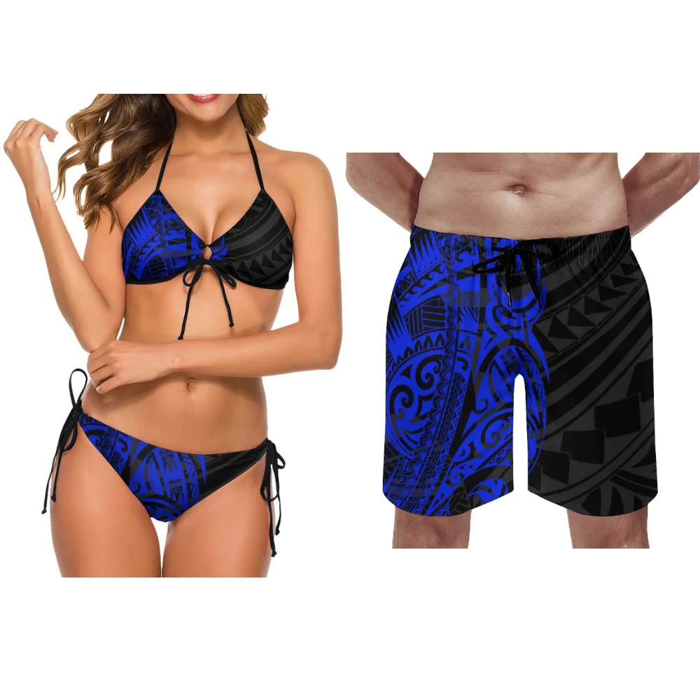 ساموا زوجين ملابس السباحة ملابس السباحة العصرية البولينيزية المرأة حزب بيكيني الشاطئ مخصص بناطيل الشواطئ بيكيني الزوجين