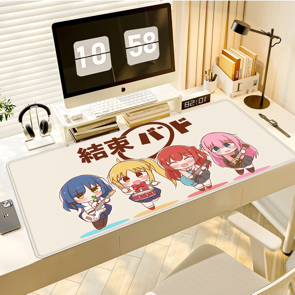 

B-Bocchi The R-Rock Cute Anime Girl Mouse Pad 40x90cm Large Gamer Natural Rubber Laptop Keyboard Mat HD Print Office Accessories