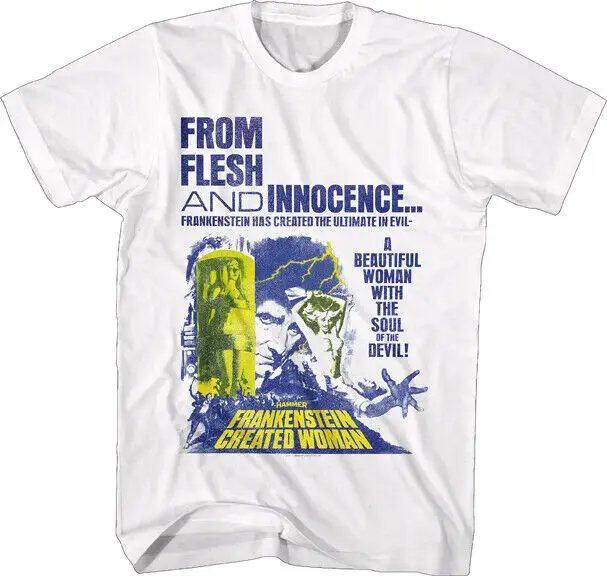 Hammer Horror DRACULA T-Shirt FLESH & INNOCENCE New White Adult