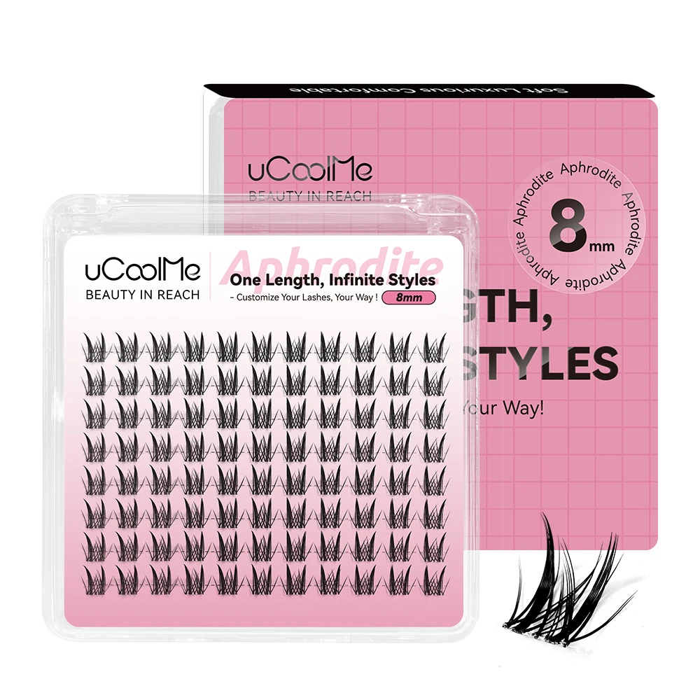 uCoolMe Lashes Aphrodite Uniform-length Wispy Eyelashes 88pcs 8-16mm Full-Use Single-size Lash Extension Home DIY Makeup Tools