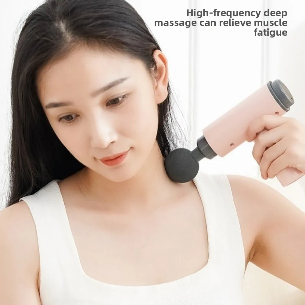 

High Frequency Vibration Mini Electric Fascia Massager Deep Percussion Replaceable Head Muscle Massage Machine Body Relaxation