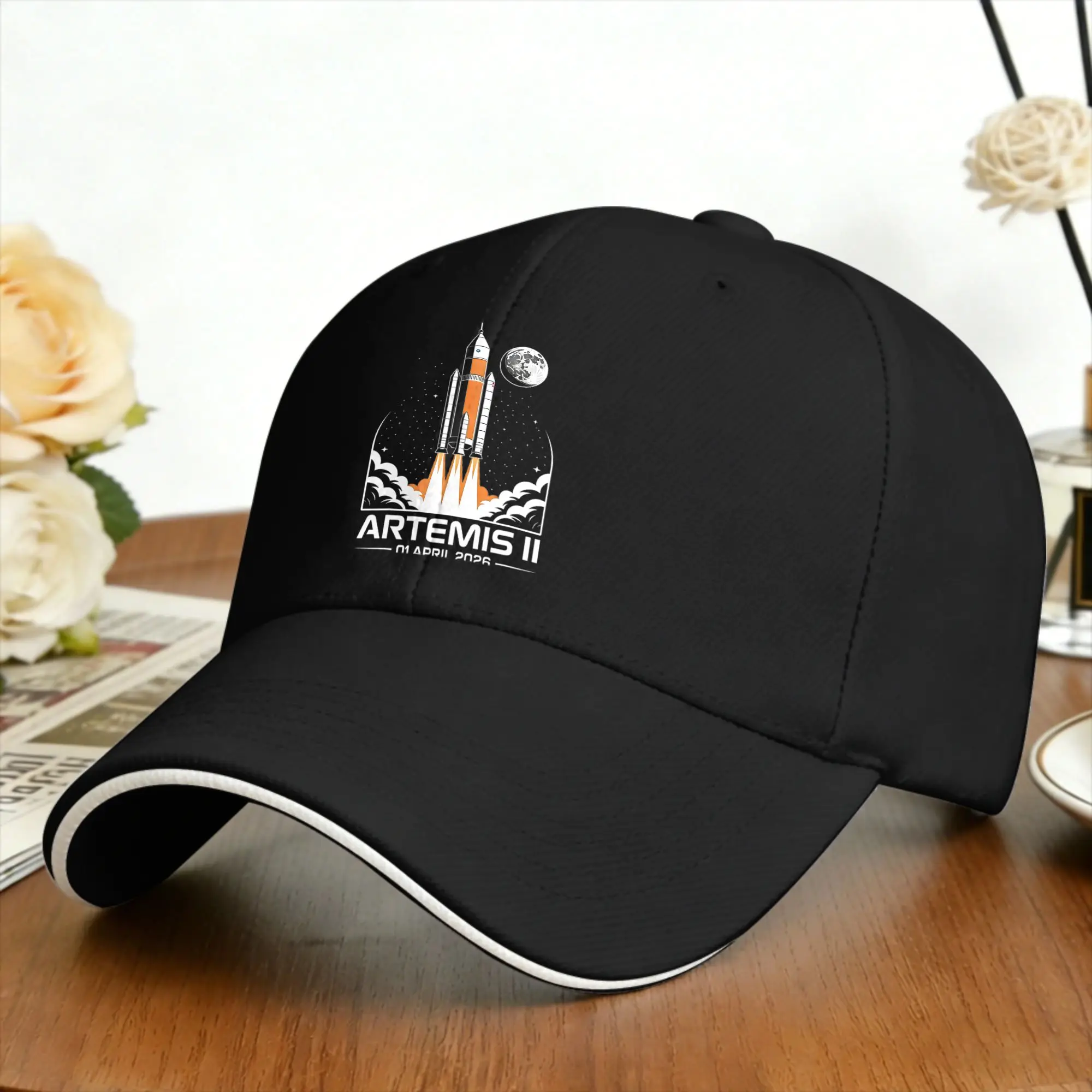 Artemis II Launch to The Moon Space Mission Casual Baseball Cap  Running Hippie Hip Hop Hats Summer Sunscreen Snapback Cap