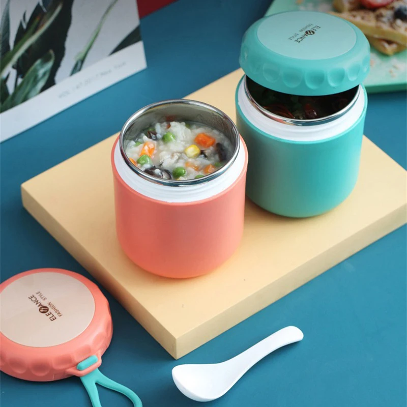 

304 Stainless Steel Food Thermal Jar 430ml Insulated Soup Cup Portable Lunch Box For Kids Thermos Anti-scald Seal Breakfast cup