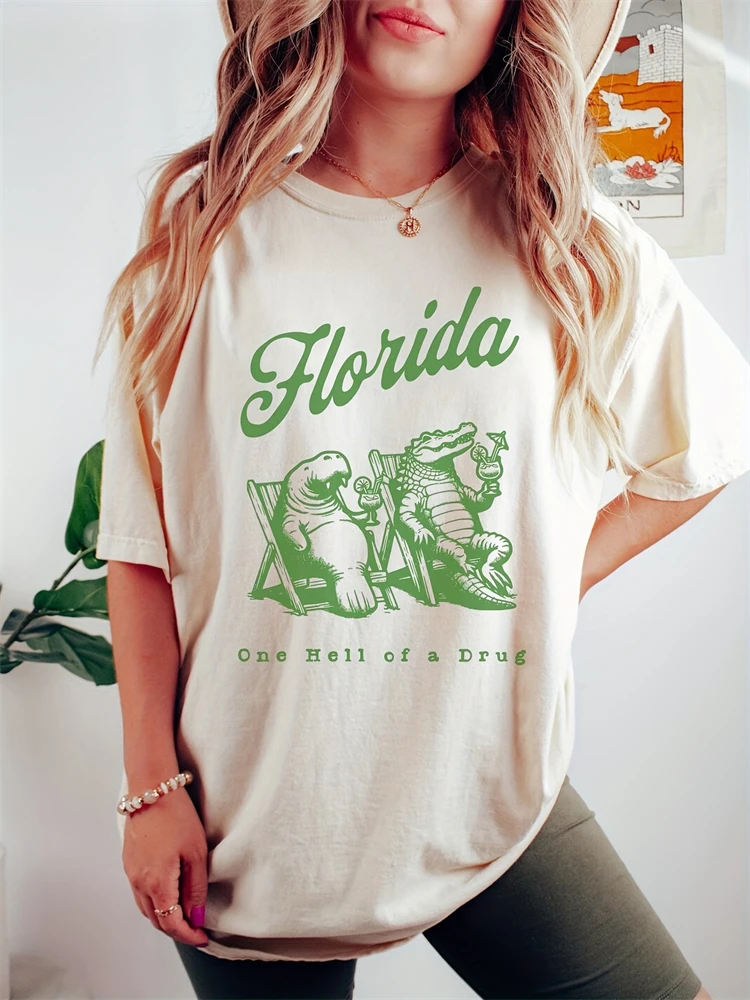 

Fun Animal T-shirt Summer Animal Print Pattern Short-sleeved T-shirt Women's Round Neck Short Sleeved Fashionable Clothing