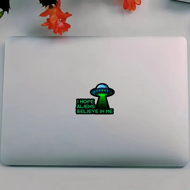 ملصق إبداعي وأنيق مستوحى من الغرباء ، سيارة ، دراجة نارية ، كمبيوتر محمول ، كوب ، خوذة ، نافذة ، اجعل الأجانب يؤمنون بي #5