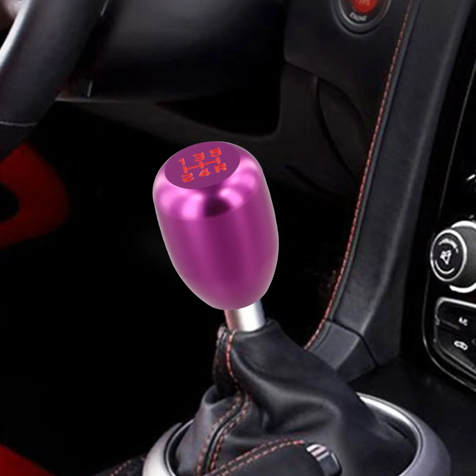/Purple /Aluminum /Alloy 5 Gear Shift Knob With 3 Adapters For Manual Automatic Car Truck Shifter Lever Replacement Part