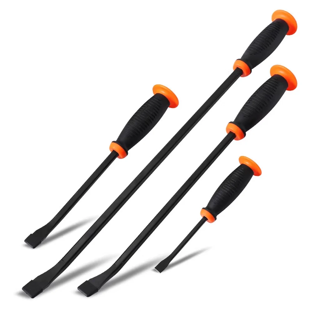 Heavy Duty Pry Bar For Lifting And Prying Industrial Grade Thicken Crowbar with Angled Tip Protective Hammer Strike Cap Handle