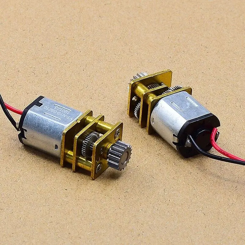 12mm Micro N10 Full Metal Gearbox Gear Motor DC3V-6V 5V 55RPM Slow Speed 17 Teeth Stainless Steel Gear for 3D Printing Pen Robot