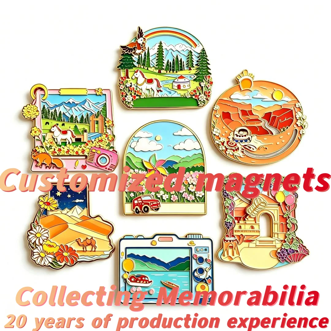 Custom fridge magnets ref magnet metal mountain desert floral landscape travel souvenir home refrigerator decoration