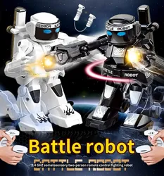 RC Robot Battle Boxing Robot Toy Remote Control Robot 2.4G Humanoid Fighting Robot with Two Control Joysticks Toys for Kids