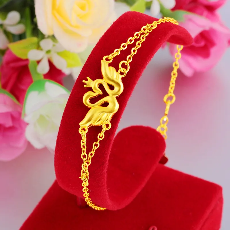 

Auspicious Meaning Double Swan Bracelet For Women 24K Gold AU999 | Stay together, happy and blessed