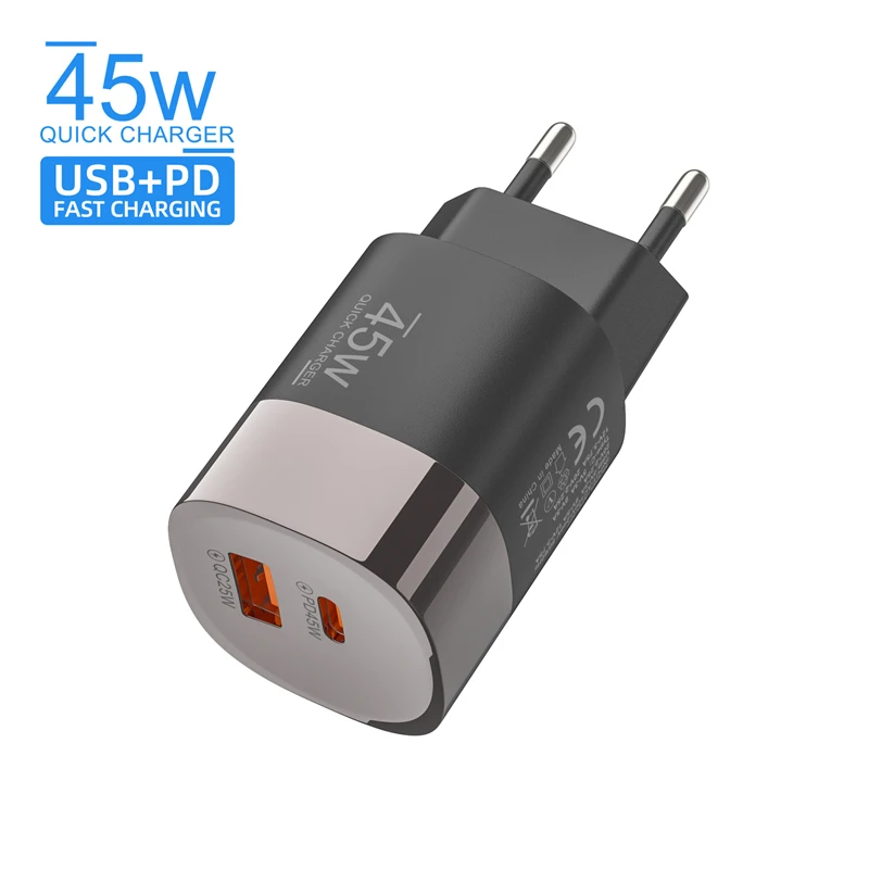 Lenovo Multi-Port 45W A+C Ladegerät QC3.0 Schnellladegerät PD20Q 5V/2A Tragbarer Netzadapter EU/US/UK-Stecker für iPhone iPad