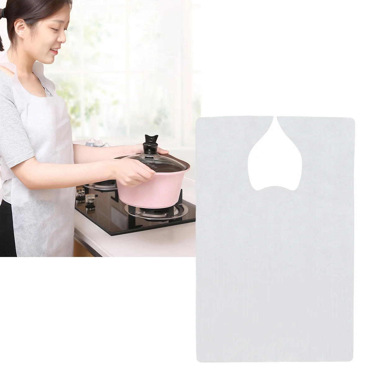 

20Pcs Disposable Nonwoven Aprons White Sleeveless 60x40cm Kitchen Cooking Apron Lightweight Protective Aprons for Painting