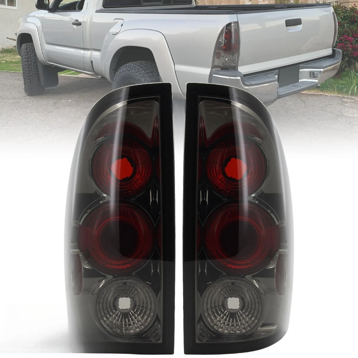 

Smoke Tail Lights Fits 2005-2008 Toyota Tacoma Brake Lamps Left+Right Pair