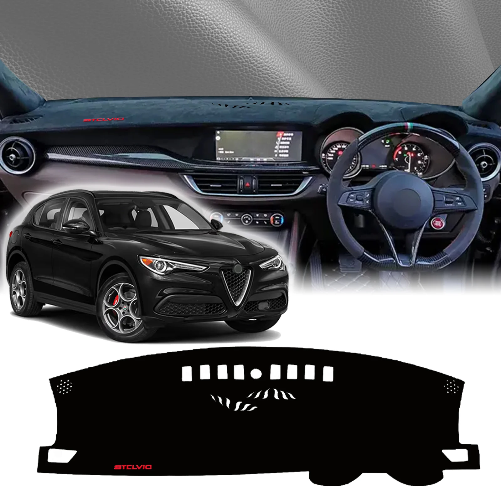 

fit for Alfa Romeo Stelvio 2017 2018 2019-2024 DashMat Sunshade Car Dashmat Dashboard Cover Pad Protective Carpet Accessories