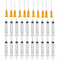 3ml Syringes + 25G 20MM Injection Needles Drawing Needles Injection Tool Sharp Pointed Needles Disposable Needle