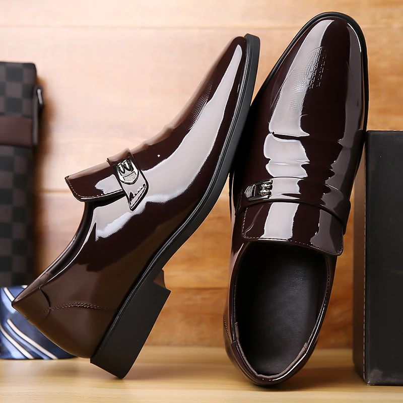 

Мужские формальные туфли-оксфорды из натуральной кожи, деловые повседневные удобные дышащие туфли-лифты для свадебного офиса