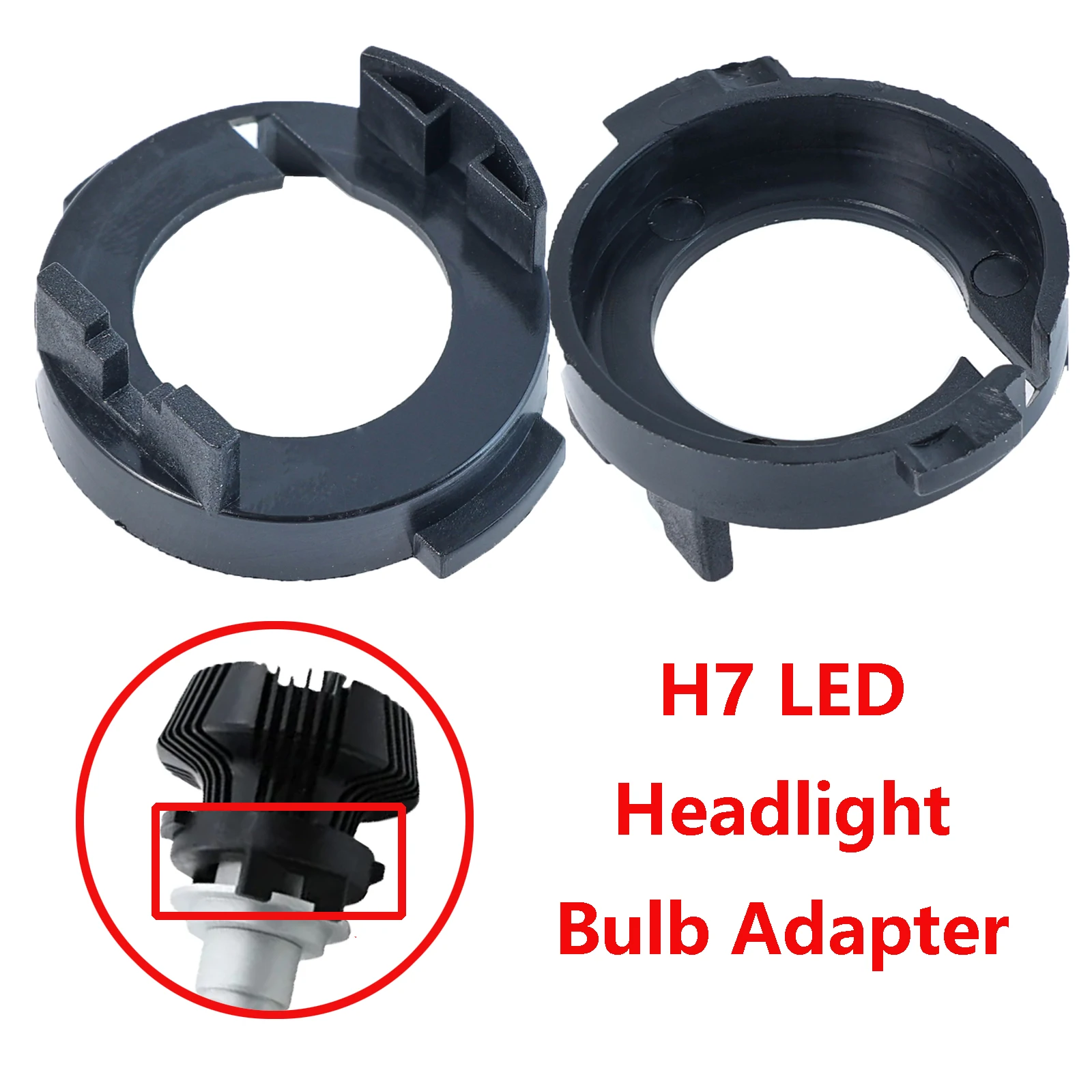 2X Bulb Adapter For KIA Sedona Carnival Soul Rondo 7 Carens H7 Car LED Headlight Base Retainer Headlamp Socket Holder Black Clip