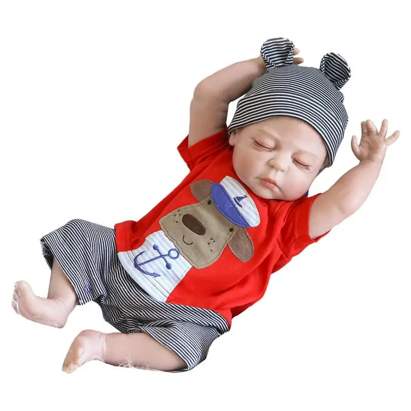 

Rebirth Doll Cute Realistic Soft Silicone Toddler Dolls Newborn Baby Sleeping Dolls With Closed Eyes For Accompanying Infants