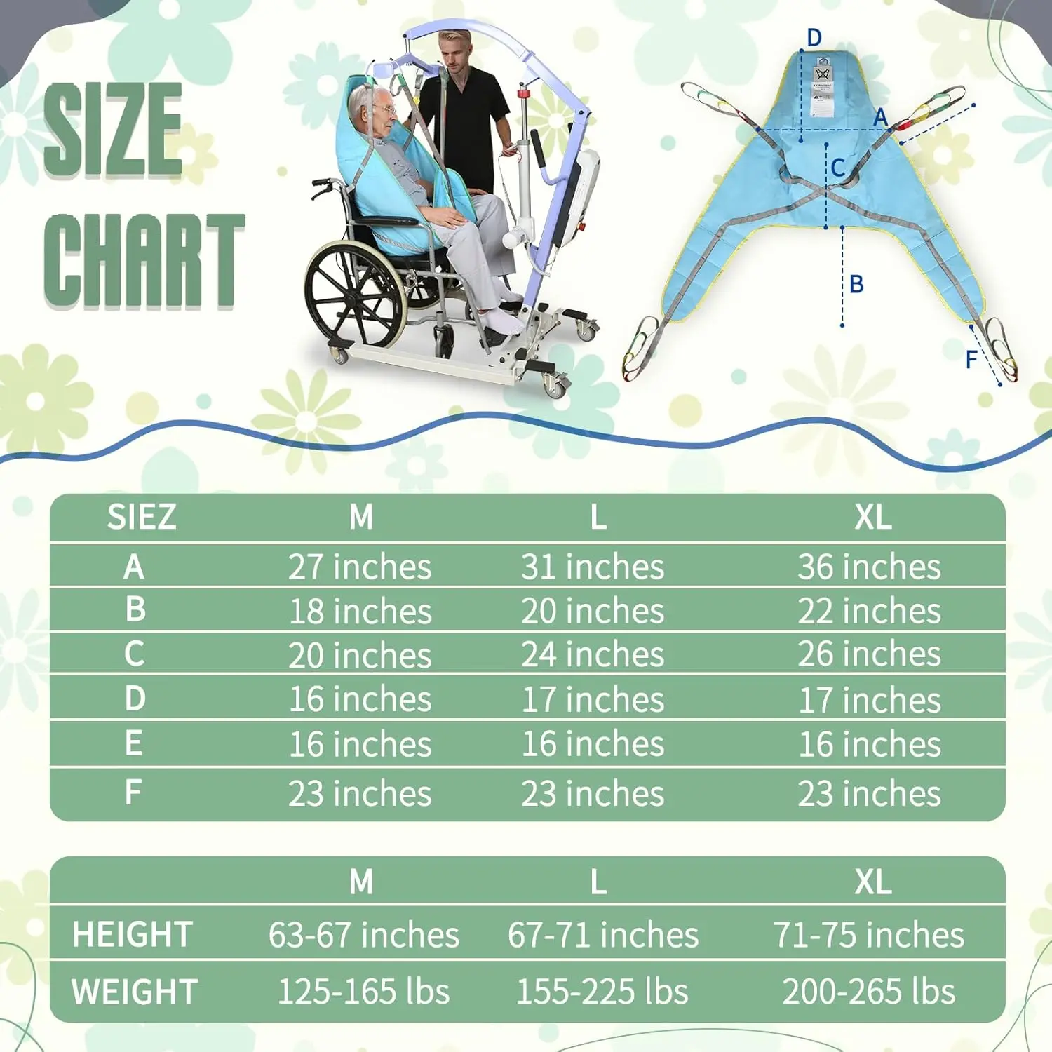 Ehucon 2PCS Disposable Transfer Sling Webbing Loop Single Patient Use 500lbs for Transferring Repositioning Home/Nursing Car