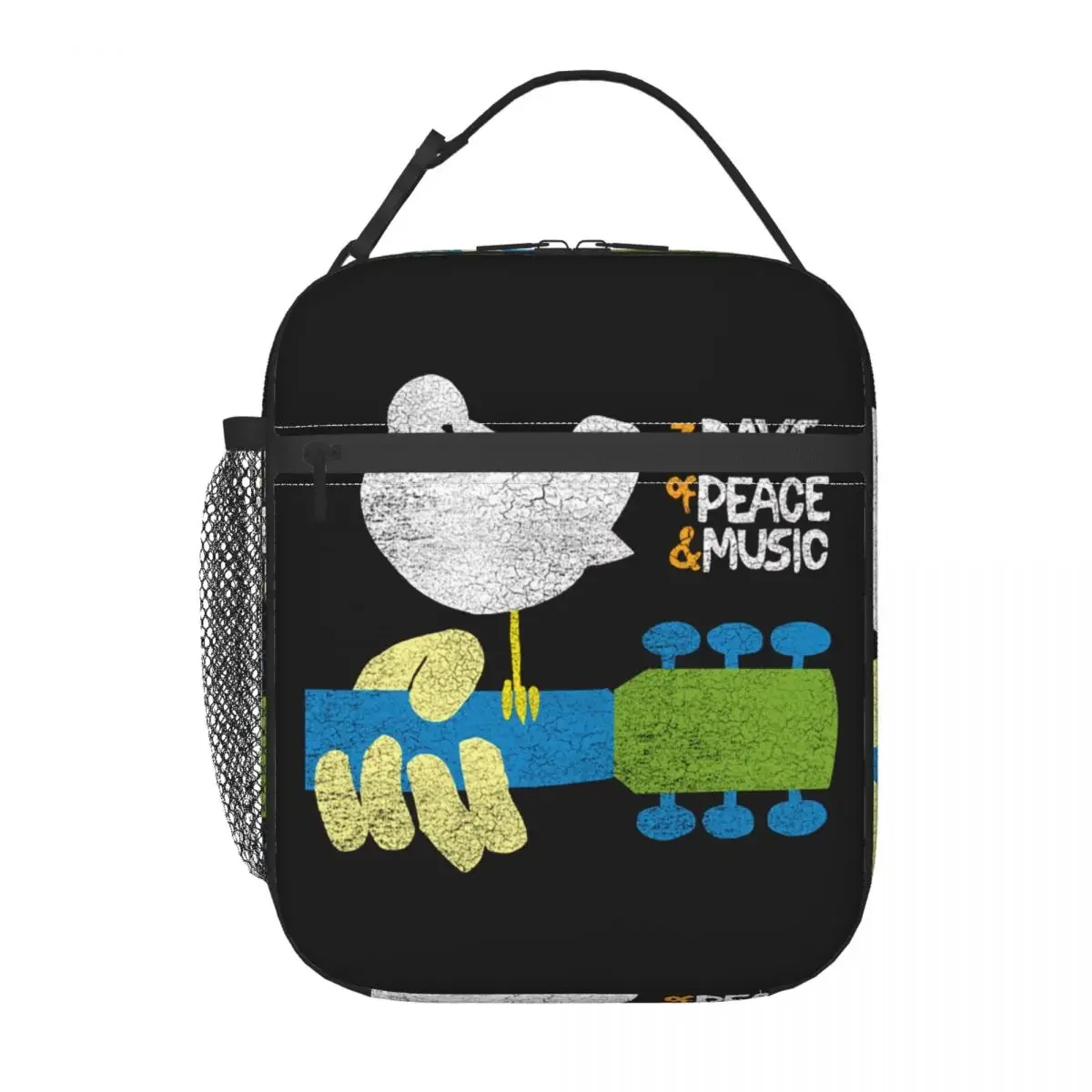 Woodstock threched isolierte Lunch pakete Thermo tasche wieder verwendbare tragbare Einkaufstasche Lunchbox Bento Pouch College Travel