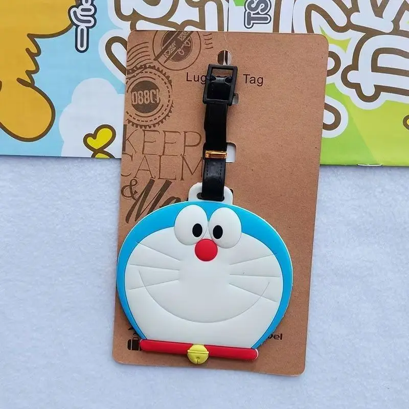 도라에몽 수하물 라벨 패션 휴대용 여행 액세서리 만화 가방 ID 주소 홀더 수하물 태그 탑승 라벨 선물