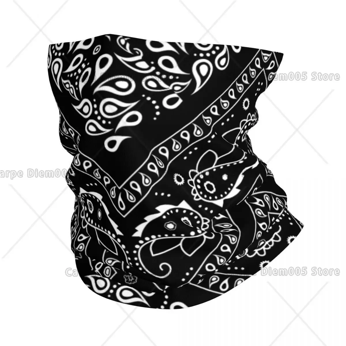 

Классический черный бандана-гетер с принтом пейсли, дышащий многофункциональный защитный лицевой узорчатый платок для повседневного использования, уличного стиля и активного отдыха